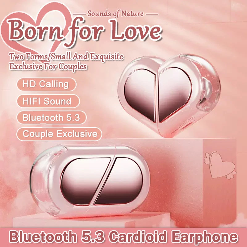 Auriculares inalámbricos de diseño corazón