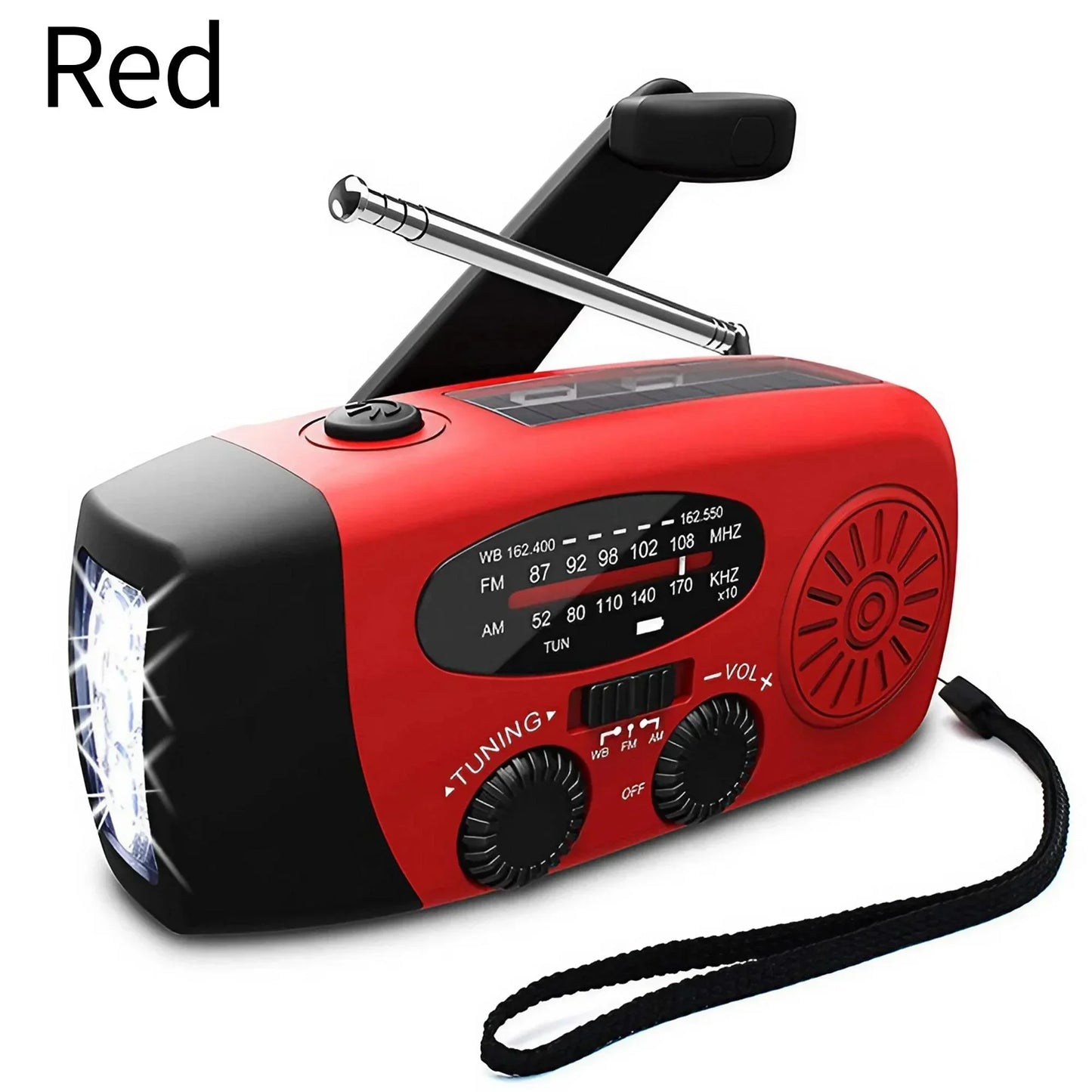Radio de emergencia solar y dinamo